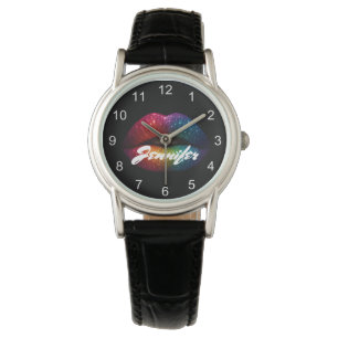 snygga glitterläppar personlig snygg svart armbandsur