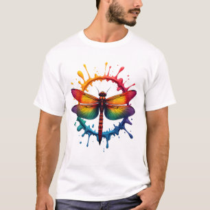 Snygga grafiska Tie Dye-solglasögon Dragonfly Illu T Shirt