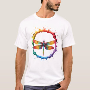 Snygga grafiska Tie Dye-solglasögon Dragonfly Illu T Shirt