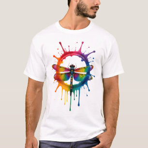 Snygga grafiska Tie Dye-solglasögon Dragonfly Illu T Shirt