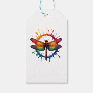 Snygga grafiska Tie Dye-solglasögon Trollslända Il Presentetikett