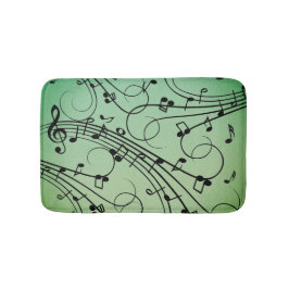 Snygga gröna noter Musik Design Badrumsmatta