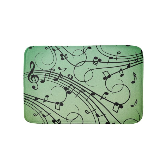 Snygga gröna noter Musik Design Badrumsmatta (Framsidan)