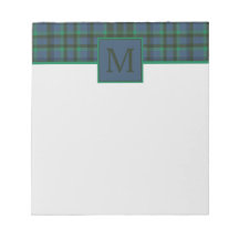 Snygga gröna och blå rutiga monogram