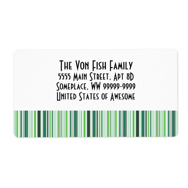 Snygga Gröna Ränder Fraktsedel (Framsidan)