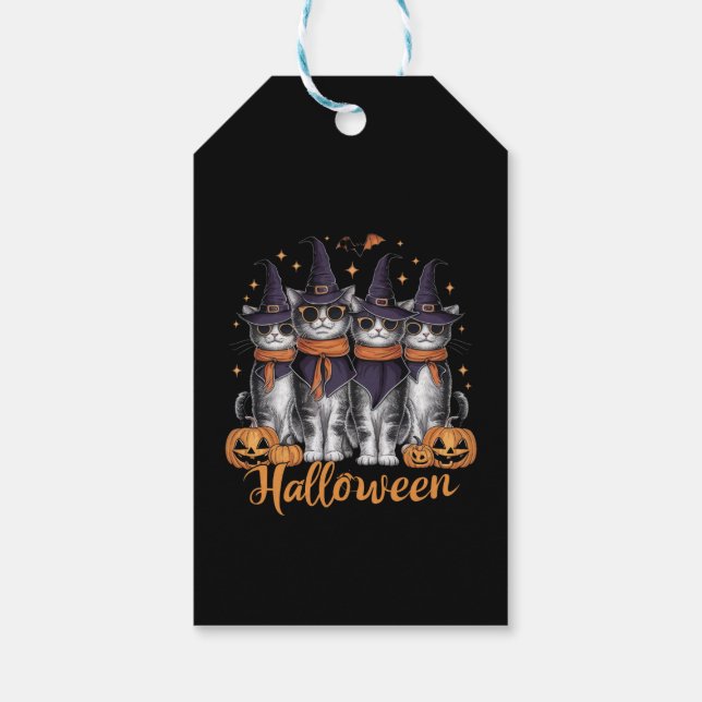 Snygga Halloween-katter Present till dotter Presen Presentetikett (Baksidan)
