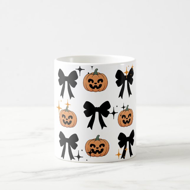Snygga Halloweenbågar och pumpor kaffemugg (Center)