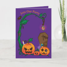 Snygga Halloweenska Pumpalykta Inbjudningar