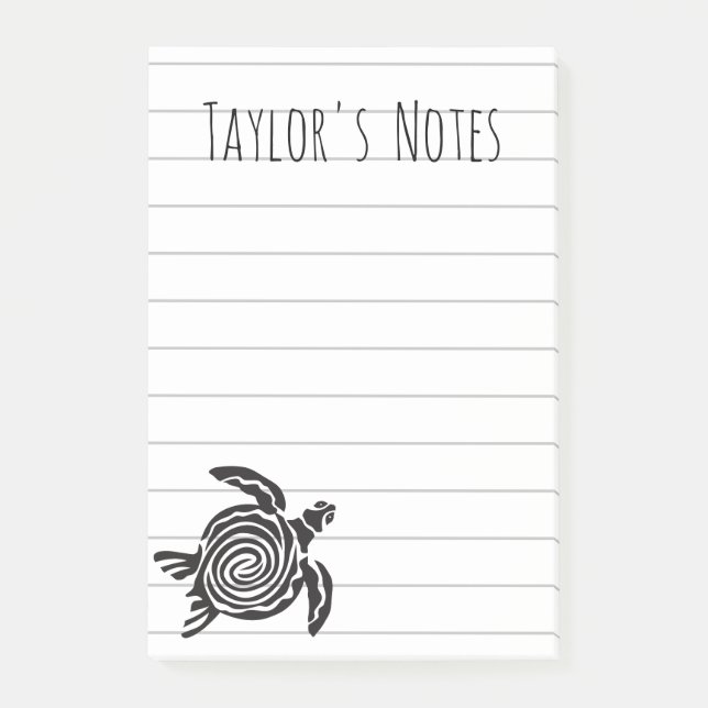 Snygga Havssköldpadda Personliga Namn Post-it-lapp Post-it Block (Framsida)