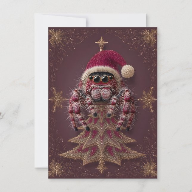 Snygga hoppande spindel julkort (Framsida)