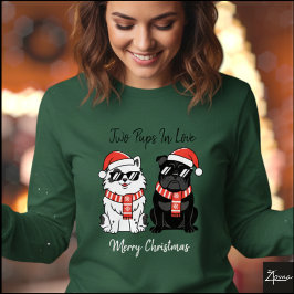 Snygga julhundar med Santamössa och halsduk T Shirt