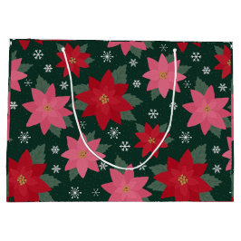 Snygga julpoinsettia & snöflinga presentinslag