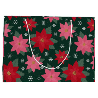 Snygga julpoinsettia & snöflinga presentinslag