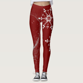 Snygga julröda leggings .