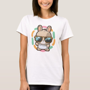 Snygga kanin solglasögon påsk tecknad vår t shirt