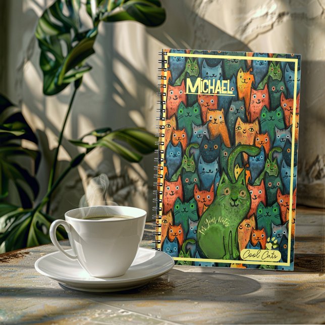Snygga katters färgglada mönster anteckningsbok (Cool Cats Colorful Pattern Notebook)