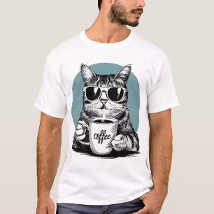 Snygga kattmorgnar � Kaffe, solglasögon & attityd T Shirt