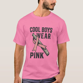 Snygga Killar Bär Rosa för Cancer-Solidaritet T Shirt