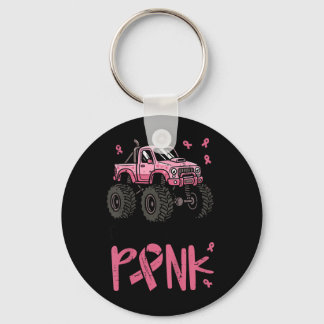 Snygga killar bär rosa monstertruck-bröst nyckelring