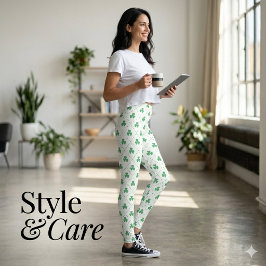 Snygga klövertryckta leggings för vardagsbruk