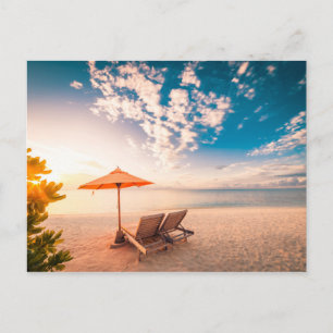 Snygga Maldives Beach Sunset Vykort