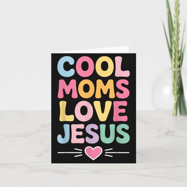 Snygga mammor älskar Jesus Retro kristen mor tro Kort (Framsida)