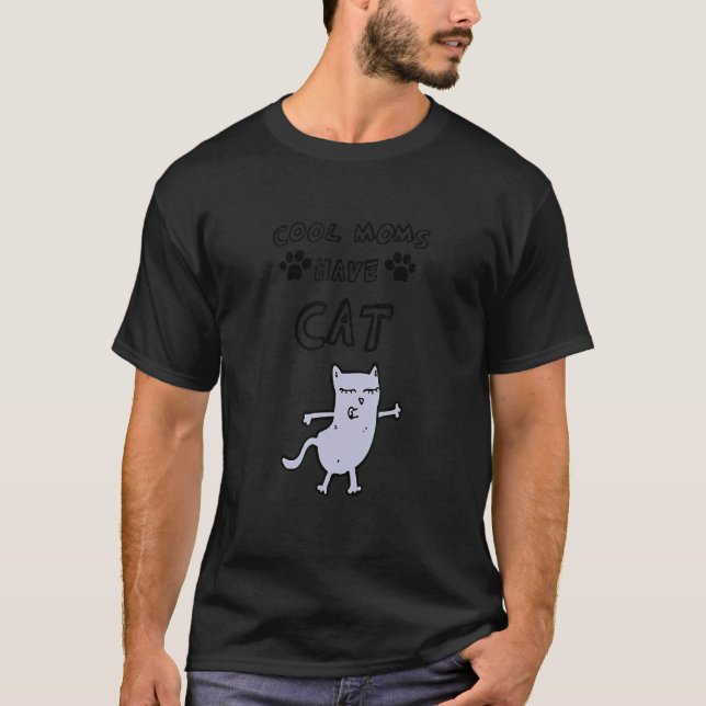 Snygga mammor har katt t shirt (Framsida)