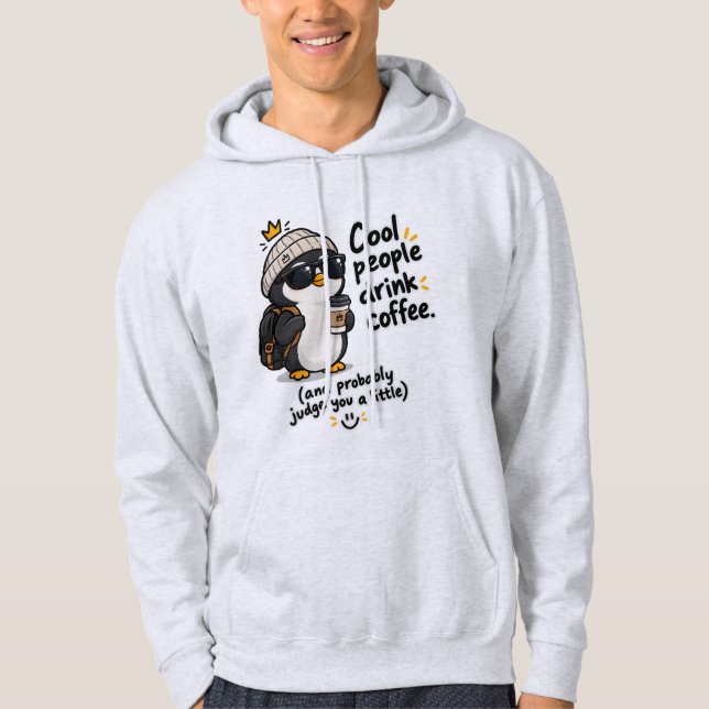 Snygga människor dricker kaffe hoodie (Framsida)