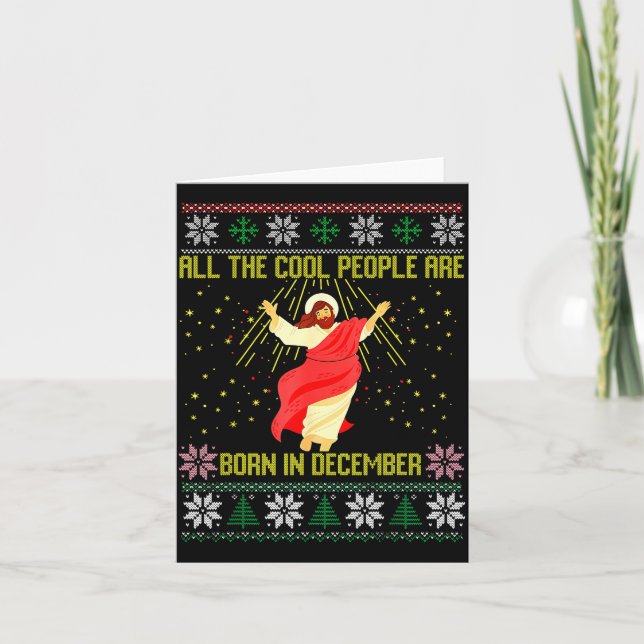Snygga Människor Föds I December Kristna Jul Kort (Framsida)