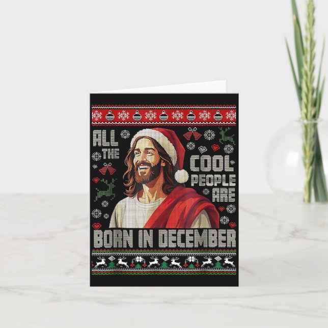 Snygga Människor Föds I December Kristna Jul Kort (Framsida)