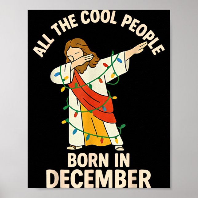 Snygga Människor Föds I December Kristna Jul Poster (Framsidan)