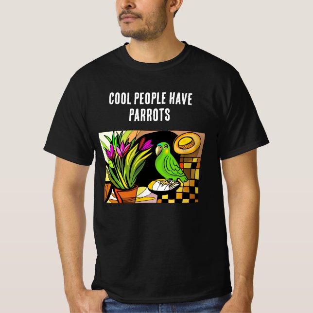 Snygga människor har papegojor t shirt (Framsida)