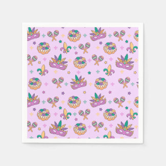 Snygga Mardi Gras King Cake-fest servetter