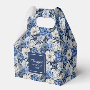 Snygga marinblå blommor anpassat namn presentförpa presentaskar