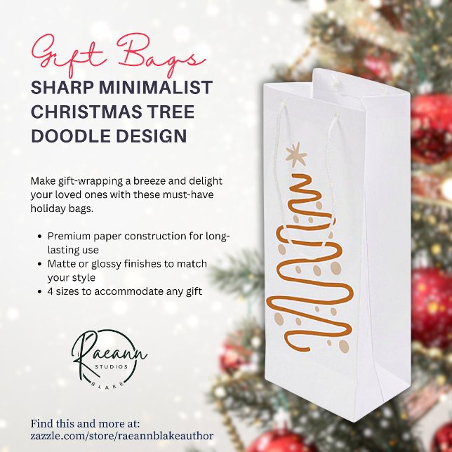 Snygga minimalistiska julgran doodle presentpåsar (Skapare uppladdad)