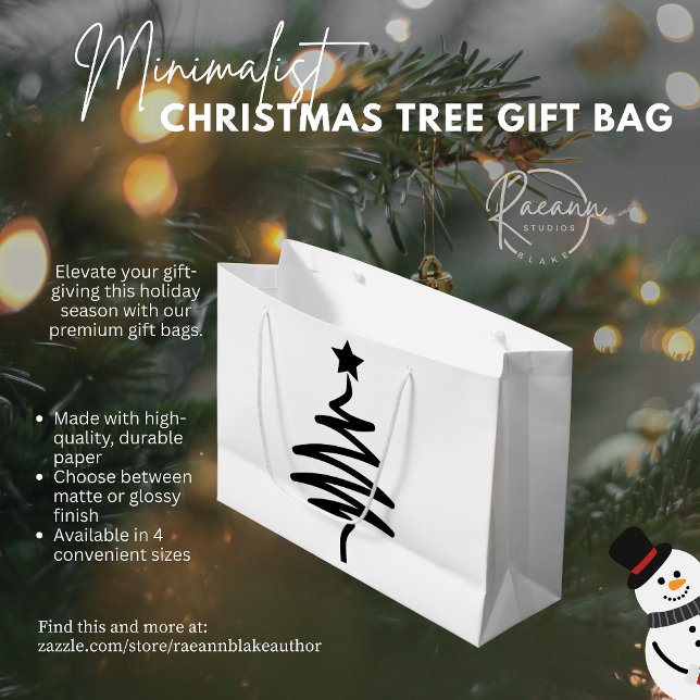 Snygga minimalistiska svarta julgran presentpåsar (Skapare uppladdad)