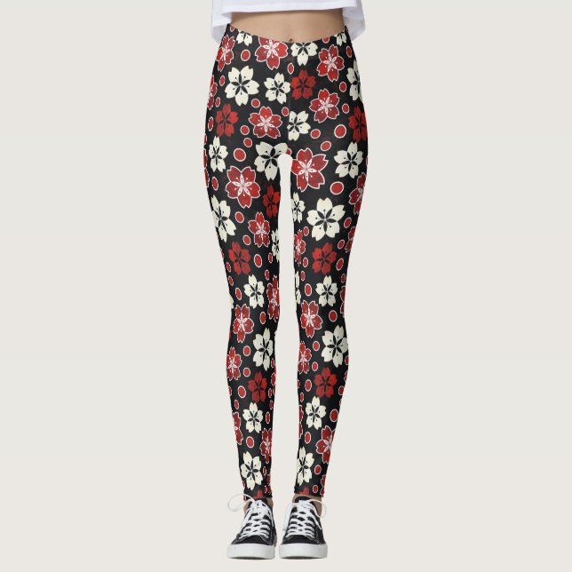 Snygga mönstrade designermaskar leggings (Framsida)