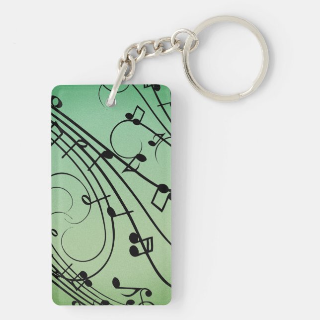 Snygga notblad grön musikdesign (Baksidan)