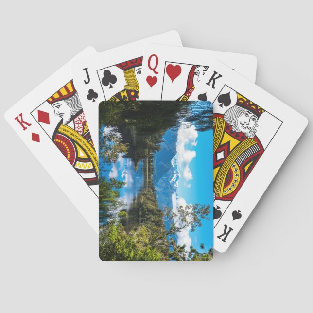 Snygga Nya Zeelands Snö-Alpernor med tak Casinokort (Baksidan)