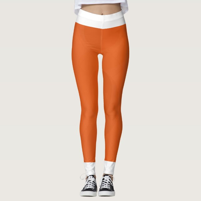 Snygga orange sportswear-leggings  leggings (Framsida)