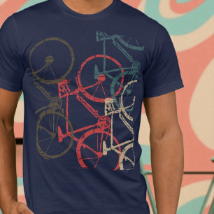 Snygga överlappande cyklar t shirt