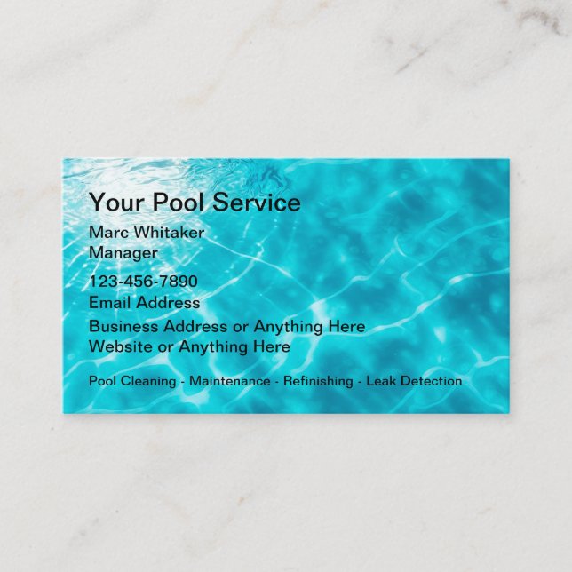 Snygga poolservice visitkort NYA  (Framsida)
