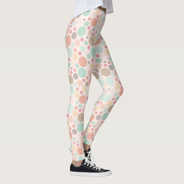 Snygga prickiga designermallor leggings (Höger)