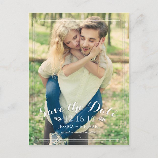 Snygga ramar Save the Date-kort Meddelande Vykort (Framsida)