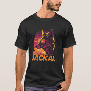 Snygga Retro Solglasögon för Solnedgång Jackal T Shirt
