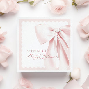 Snygga rosa babybow pappersservetter för baby show