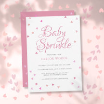 Snygga Rosa Kärlekshjärtan Baby Sprinkle Shower
