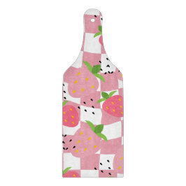 Snygga rosa köksjordgubbar rutig design