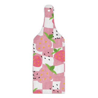 Snygga rosa köksjordgubbar rutig design