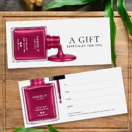 Snygga rosa nagellack Nagelsalong Presentkort